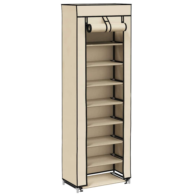 Vidaxl -Schuhschrank mit Abdeckung 57x29x162 cm Stoffcreme