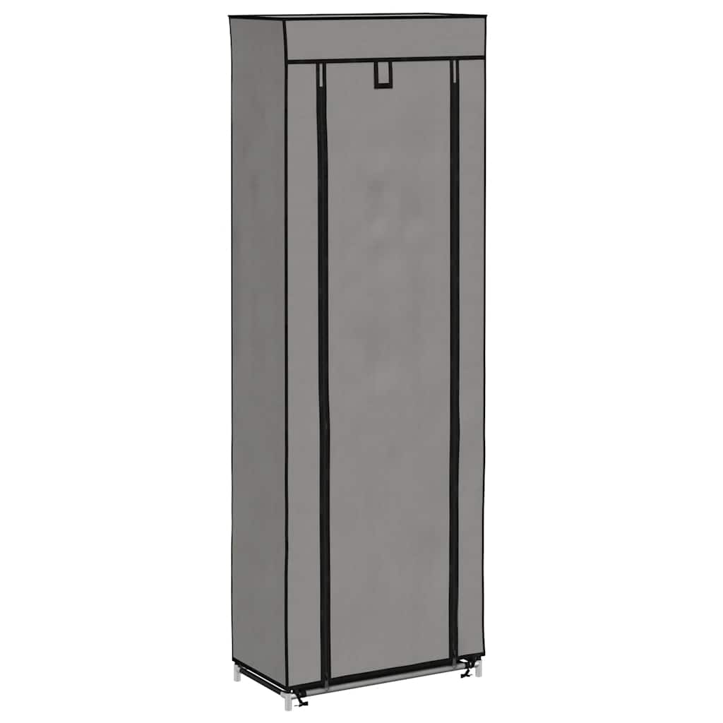 Vidaxl -Schuhschrank mit Abdeckung 57x29x162 cm Stoff grau