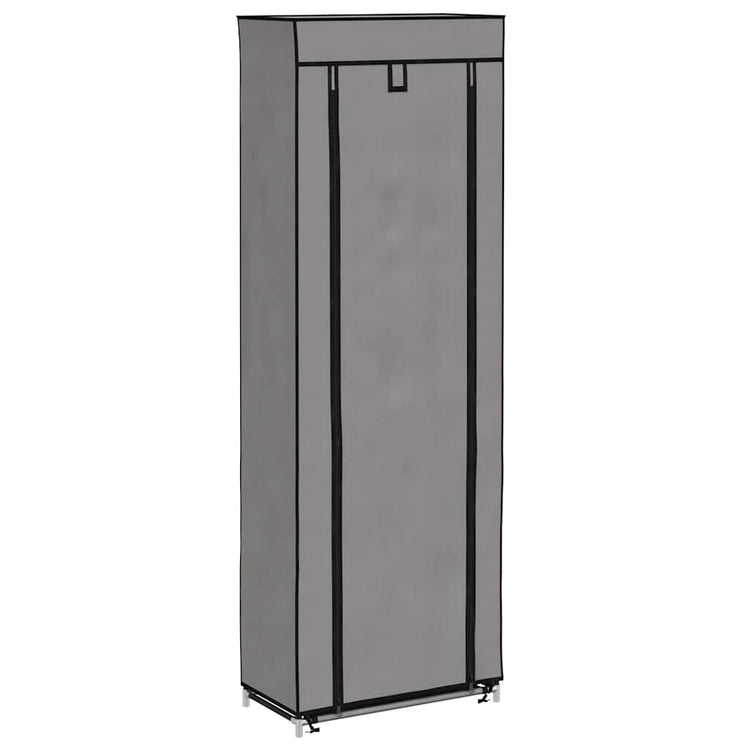 Vidaxl -Schuhschrank mit Abdeckung 57x29x162 cm Stoff grau