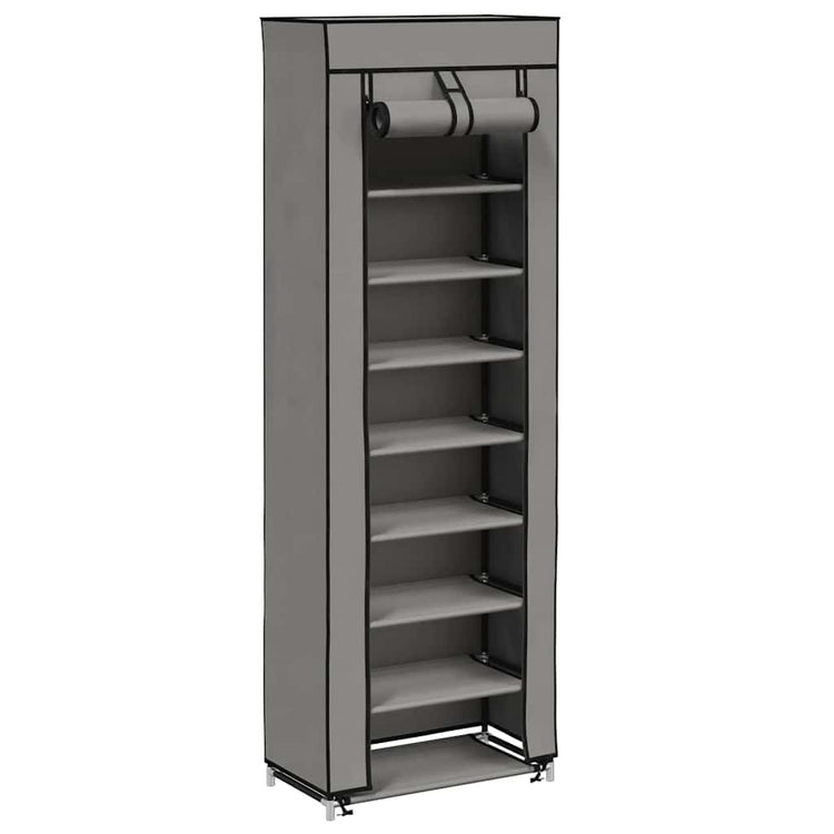 Vidaxl -Schuhschrank mit Abdeckung 57x29x162 cm Stoff grau