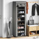 Vidaxl -Schuhschrank mit Abdeckung 57x29x162 cm Stoff grau