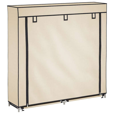 Vidaxl -Schuhschrank mit Abdeckung 115x28x110 cm Stoffcreme