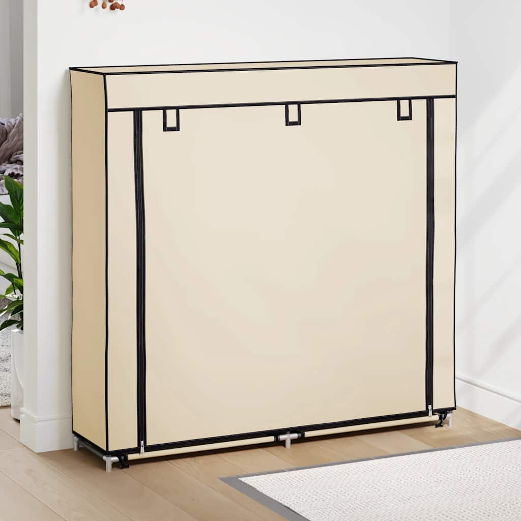 Vidaxl -Schuhschrank mit Abdeckung 115x28x110 cm Stoffcreme