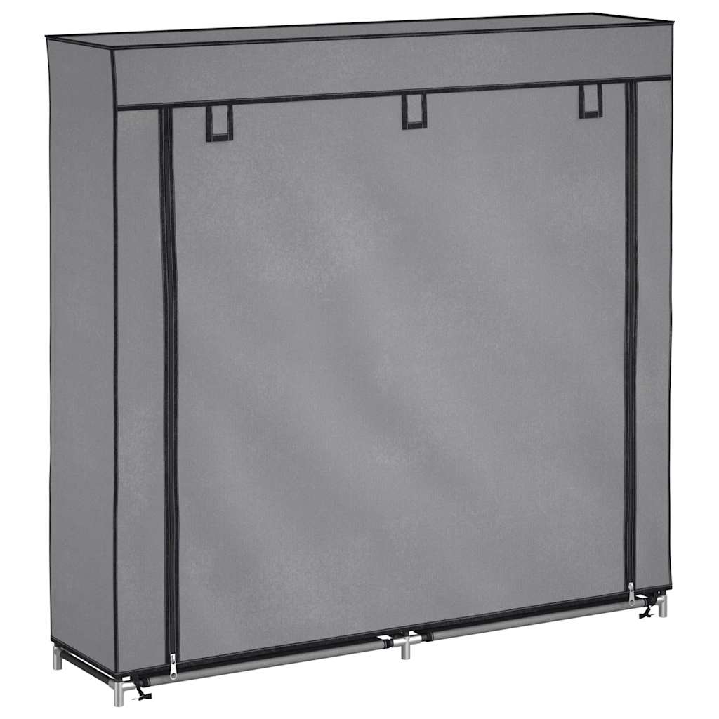 Vidaxl -Schuhschrank mit Abdeckung 115x28x110 cm Stoff grau