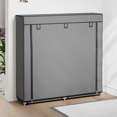 Vidaxl -Schuhschrank mit Abdeckung 115x28x110 cm Stoff grau