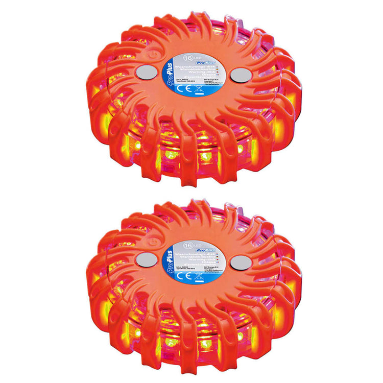 Proplus -Warnscheiben mit 16 LEDs 2 St Orange