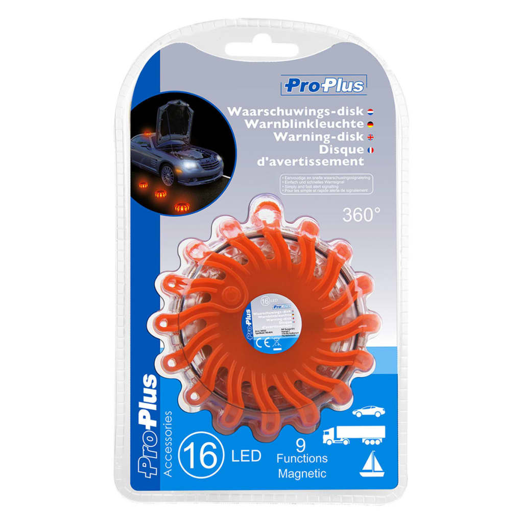 Proplus -Warnscheiben mit 16 LEDs 2 St Orange