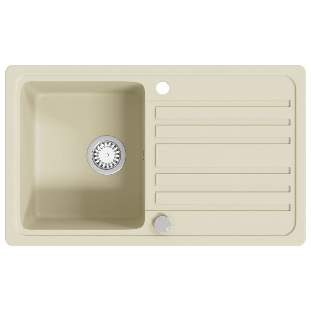 VIDAXL SINACK Einer Schüssel Granit Beige