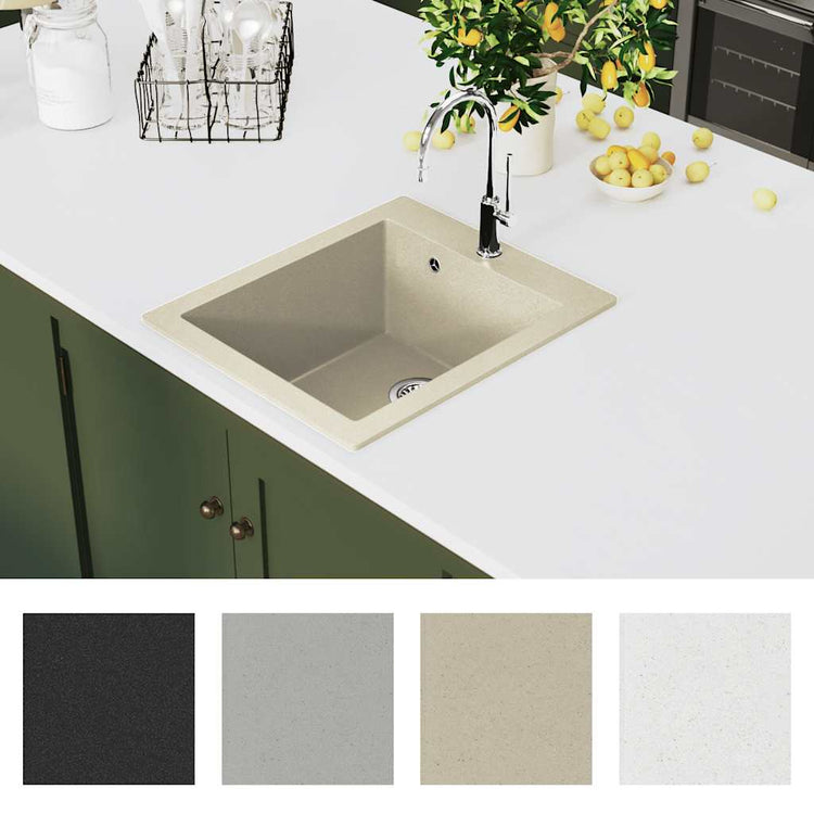 VIDAXL SINACK Einer Schüssel Granit Beige