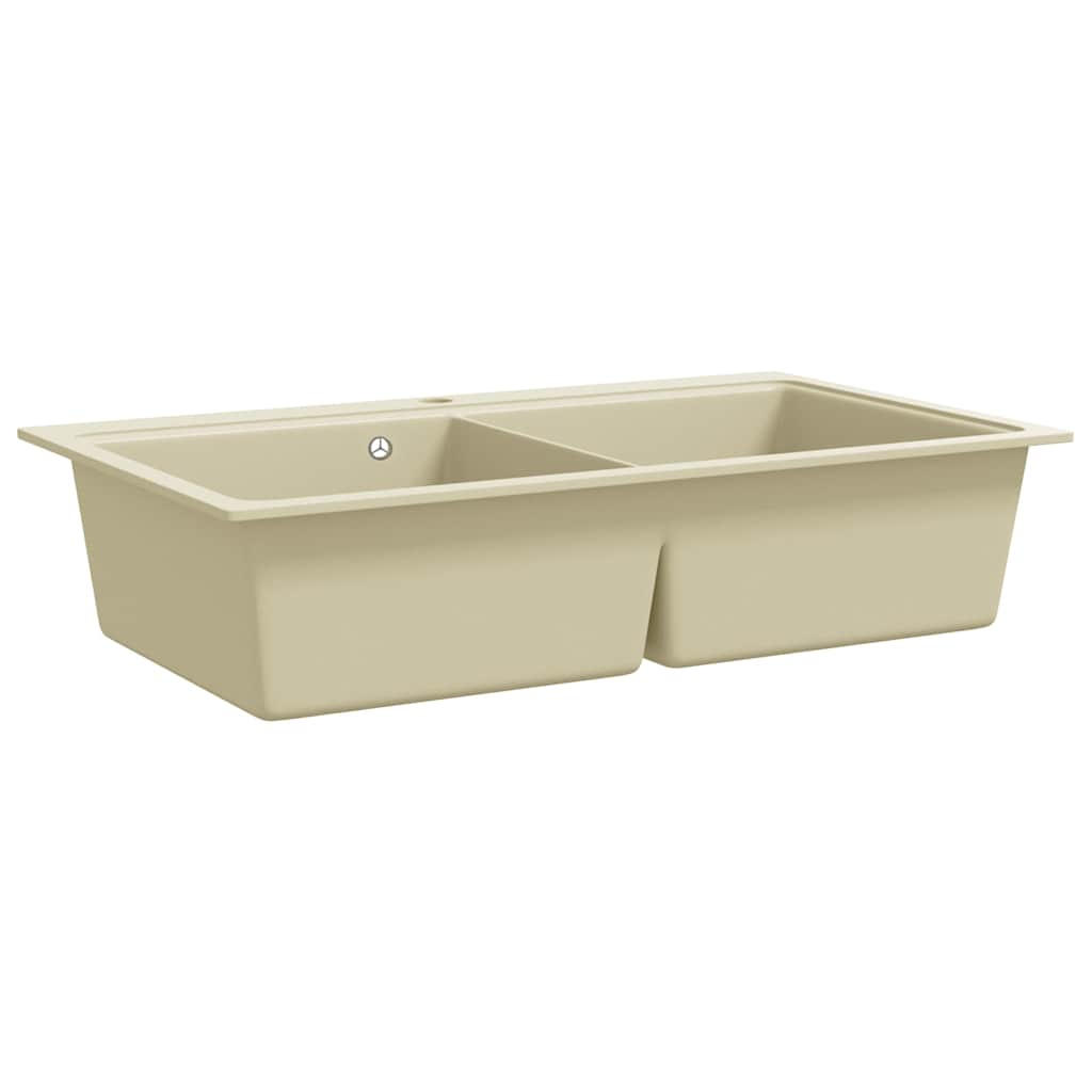 Vidaxl Sink Double Bins Granit Beige