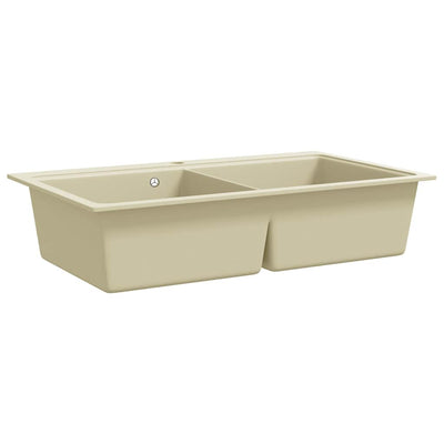 Vidaxl Sink Double Bins Granit Beige