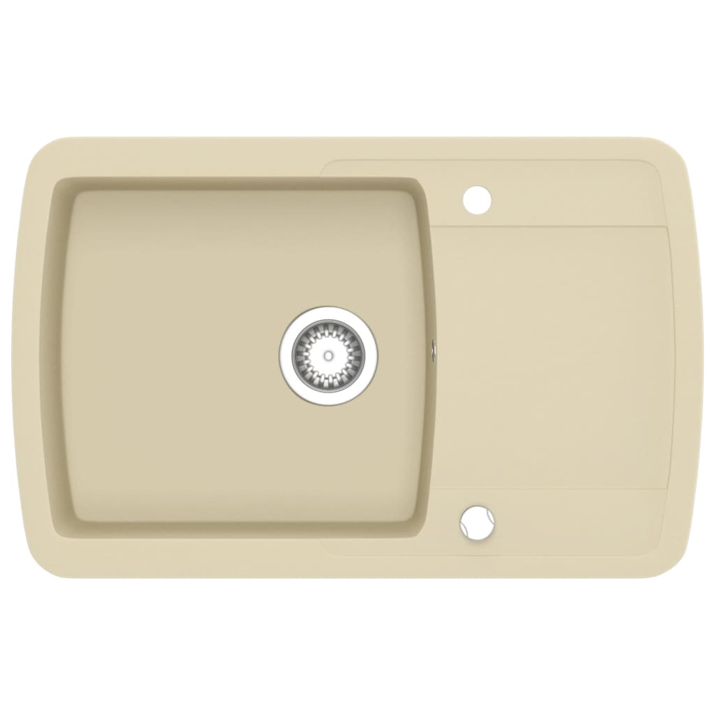 VIDAXL SINACK Einer Schüssel Granit Beige