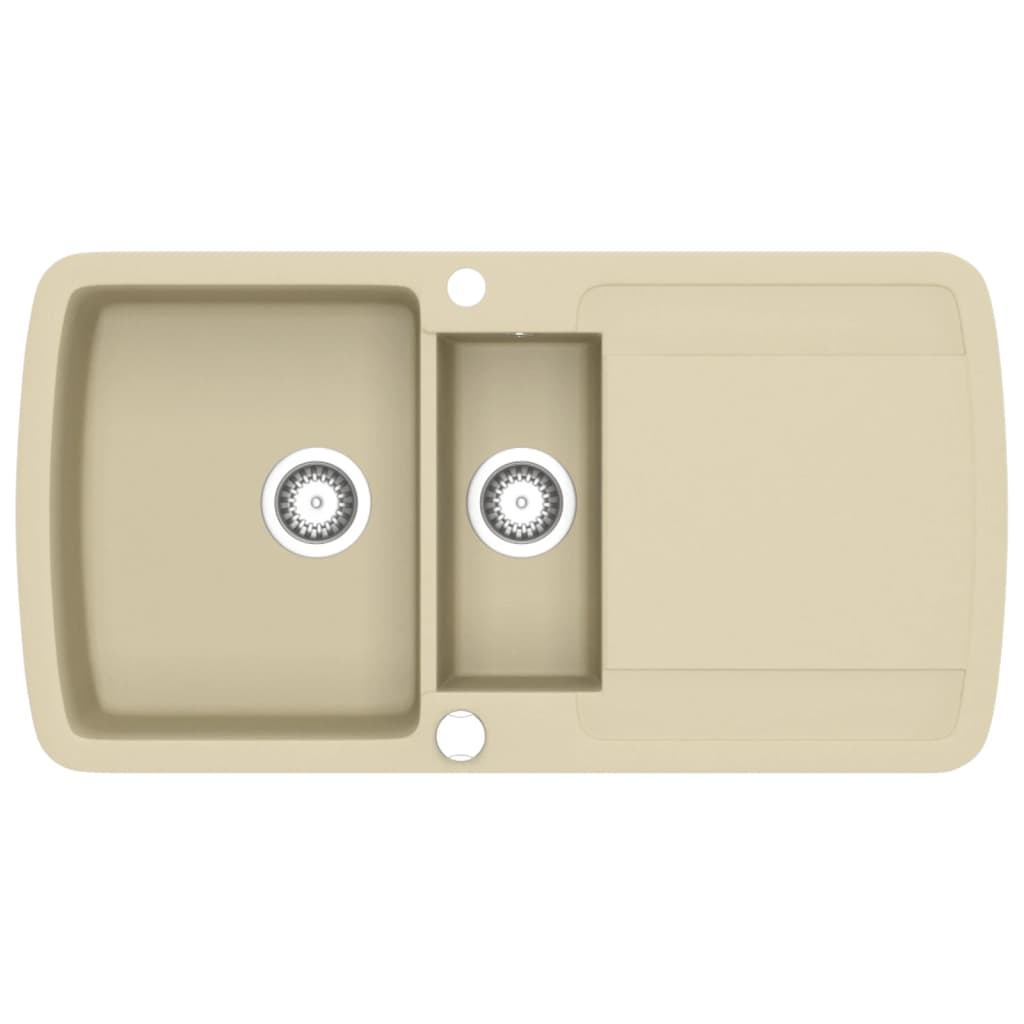 Vidaxl Sink Double Bins Granit Beige