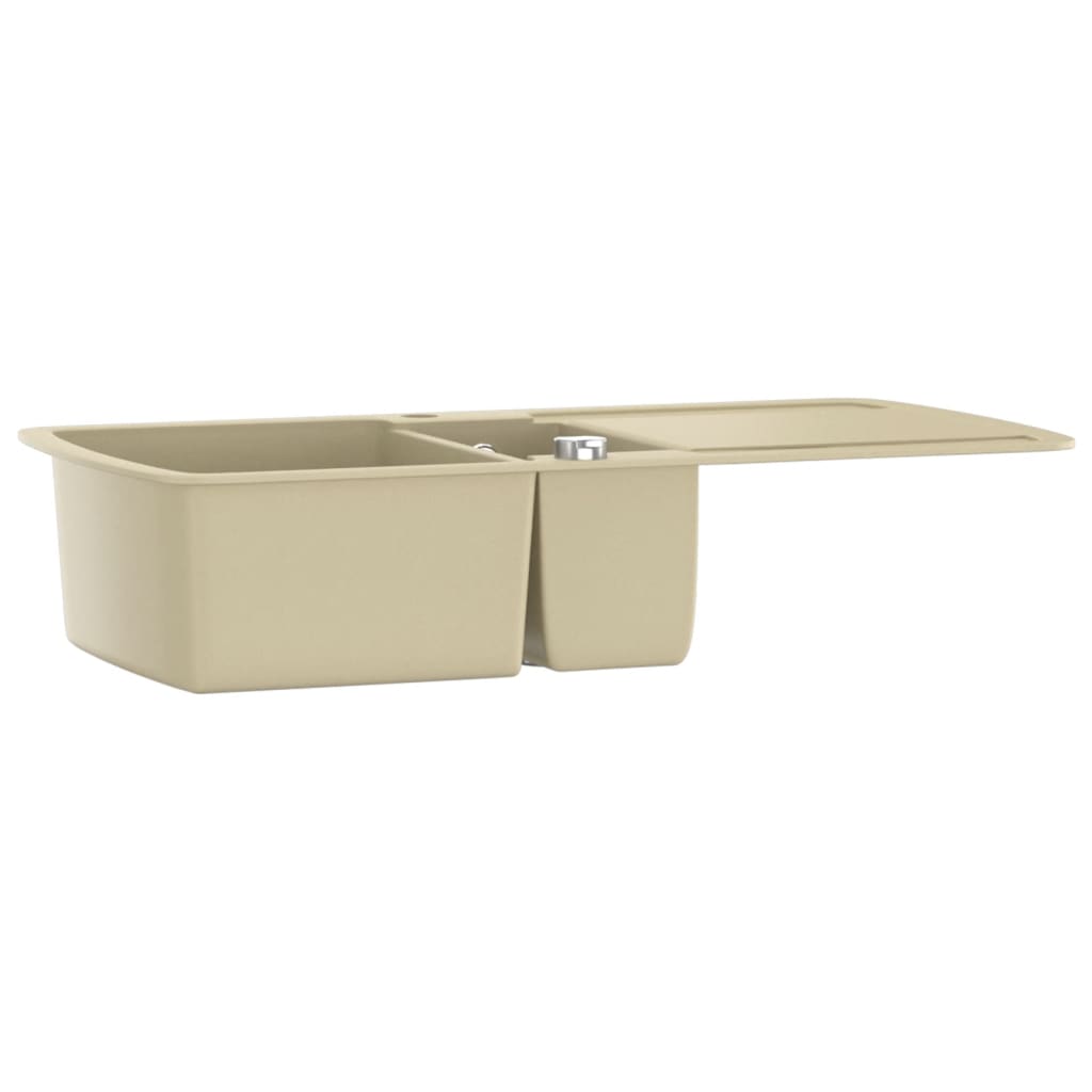 Vidaxl Sink Double Bins Granit Beige