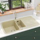 Vidaxl Sink Double Bins Granit Beige