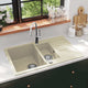 Vidaxl Sink Double Bins Granit Beige