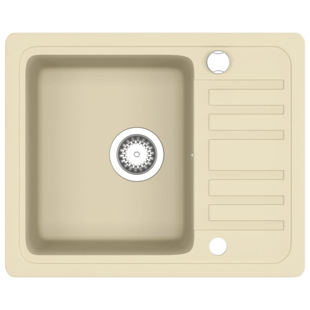 VIDAXL SINACK Einer Schüssel Granit Beige