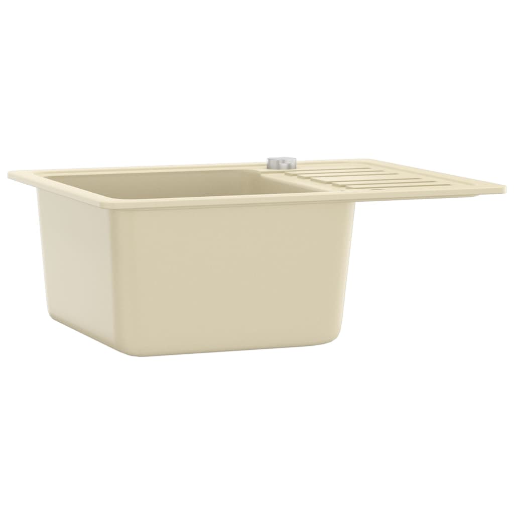 VIDAXL SINACK Einer Schüssel Granit Beige