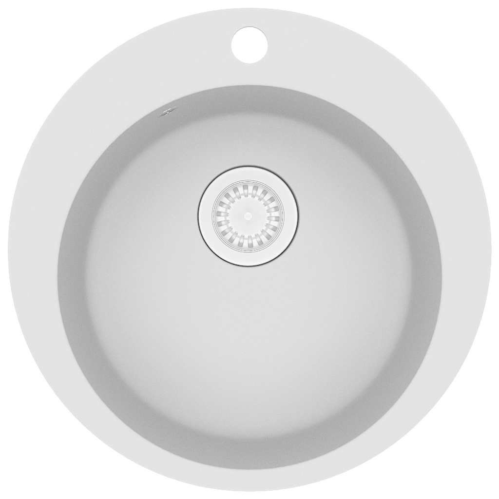 VIDAXL Sink -Einzelbehälter um Granit weiß