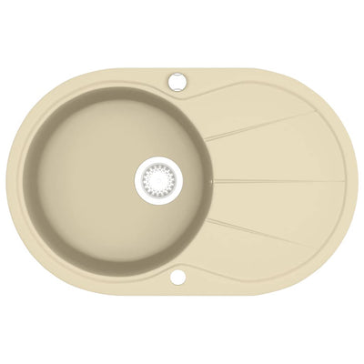 VIDAXL SINACK Einer Schüssel ovaler Granit Beige