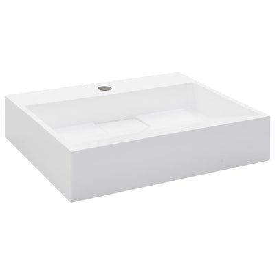 Vidaxl Waschlbe 50x38x13 cm Mineralguss Marmorguss Weiß