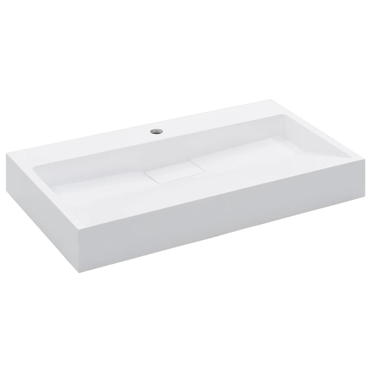 Vidaxl Waschlbe 80x46x11 cm Mineralguss Marmorguss Weiß