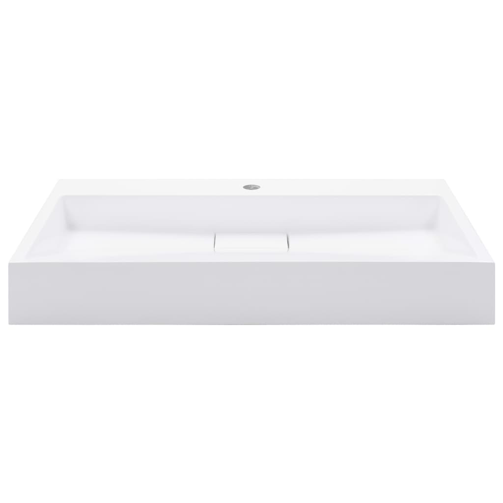 Vidaxl Waschlbe 80x46x11 cm Mineralguss Marmorguss Weiß