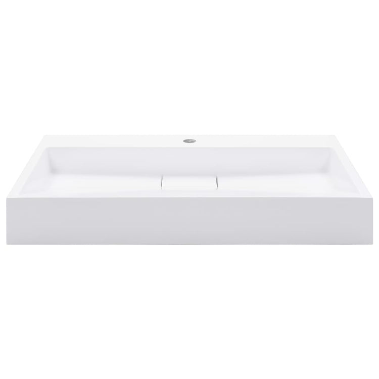 Vidaxl Waschlbe 80x46x11 cm Mineralguss Marmorguss Weiß