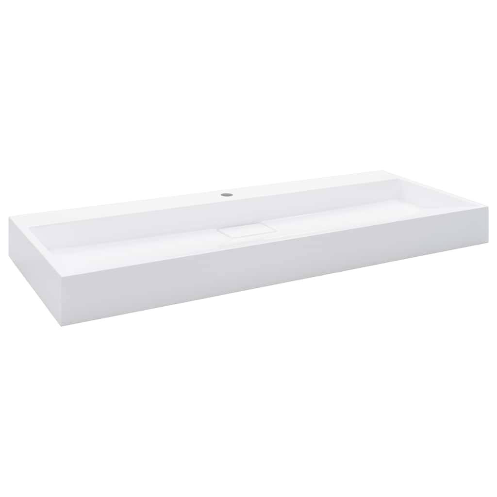 Vidaxl Washbeer 120x46x11 cm Mineralguss Marmorguss Weiß