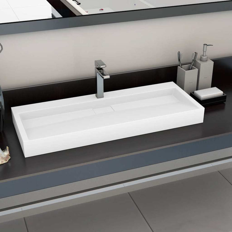 Vidaxl Washbeer 120x46x11 cm Mineralguss Marmorguss Weiß