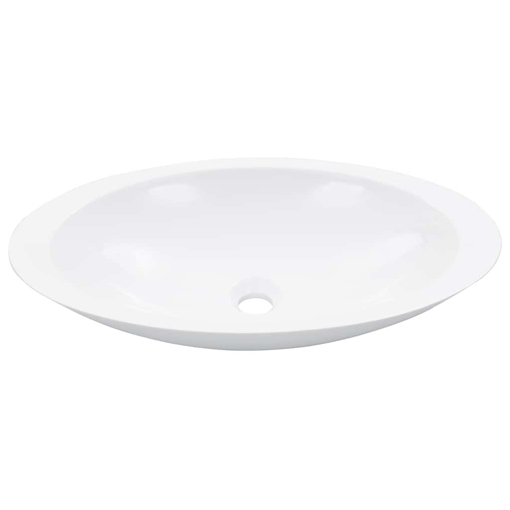 Vidaxl Washbeasin 59.3x35.1x10.7 cm Mineralguss Marmorguss Weiß