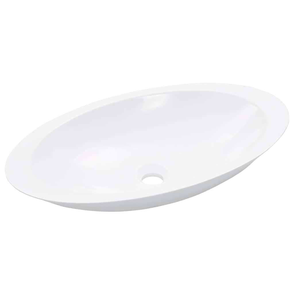Vidaxl Washbeasin 59.3x35.1x10.7 cm Mineralguss Marmorguss Weiß