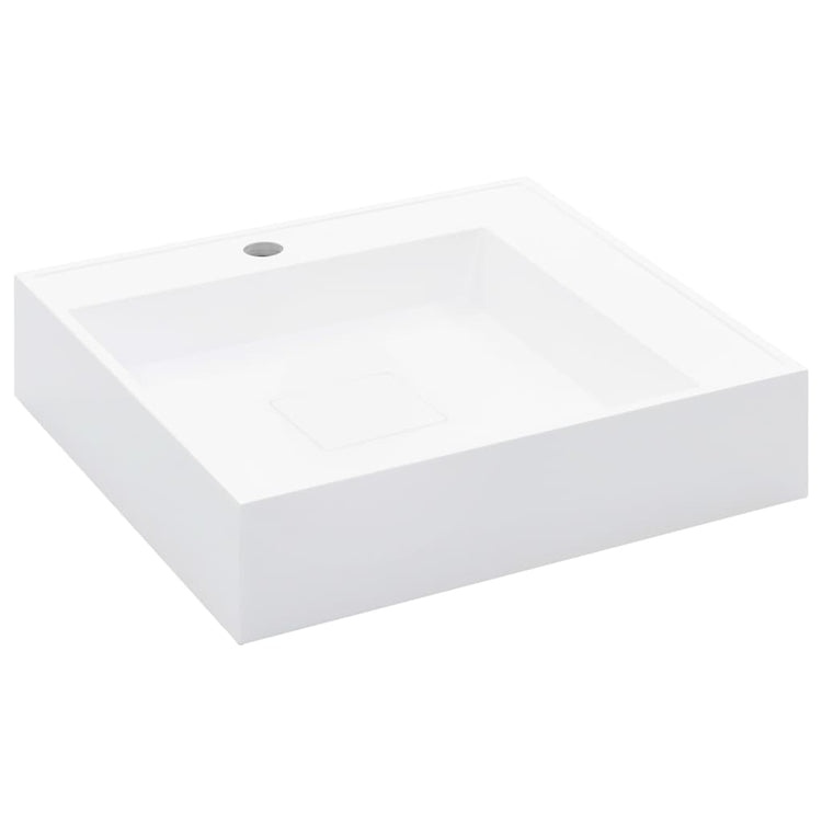 Vidaxl Waschlbe 50x50x12,3 cm Mineralguss Marmorguss Weiß