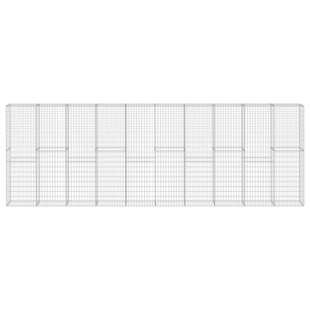 Vidaxl Schanskorf Wand mit Deckel 600x30x200 cm verzinkter Stahl