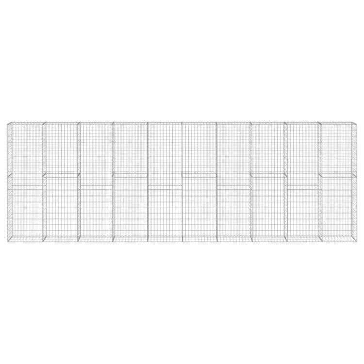 Vidaxl Schanskorf Wand mit Deckel 600x30x200 cm verzinkter Stahl