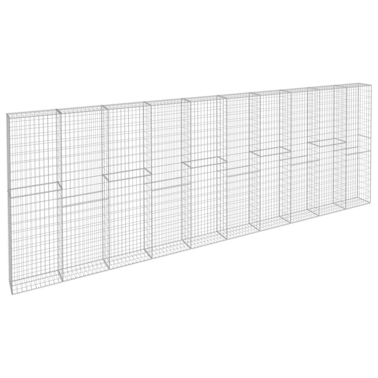 Vidaxl Schanskorf Wand mit Deckel 600x30x200 cm verzinkter Stahl