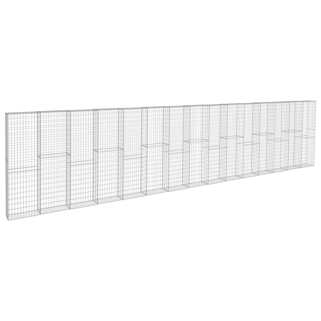 Vidaxl Schanskorf Wand mit Deckel 900x50x200 cm verzinkter Stahl