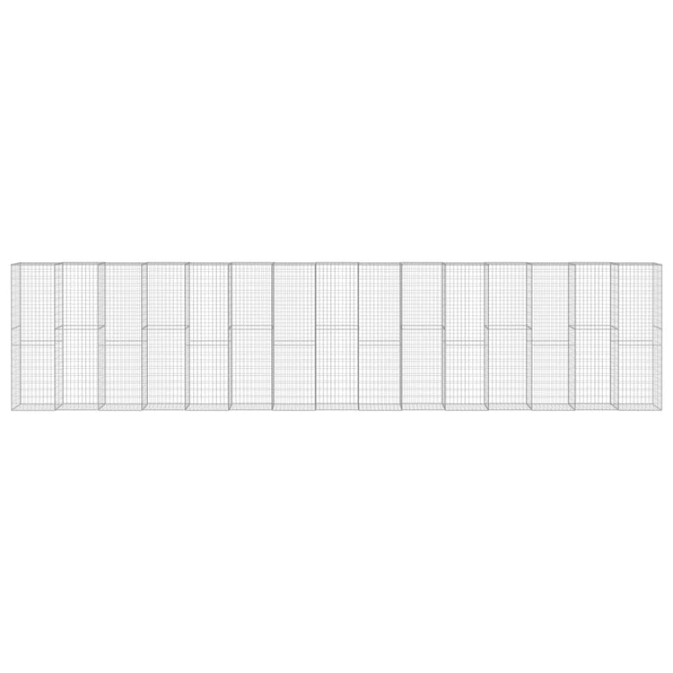 Vidaxl Schanskorf Wand mit Deckel 900x50x200 cm verzinkter Stahl