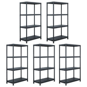 Vidaxx Lagerregale 5 Stück 60x30x138 cm Kunststoff schwarz - afbeelding 1
