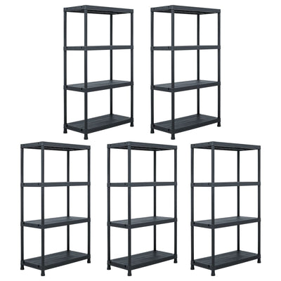 Vidaxx Lagerregale 5 Stück 60x30x138 cm Kunststoff schwarz