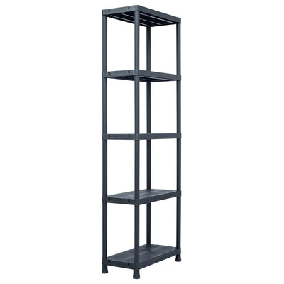 VIDAXL -LAGE RACKS 5 PCS 125 kg 60x30x180 cm Kunststoff Schwarz