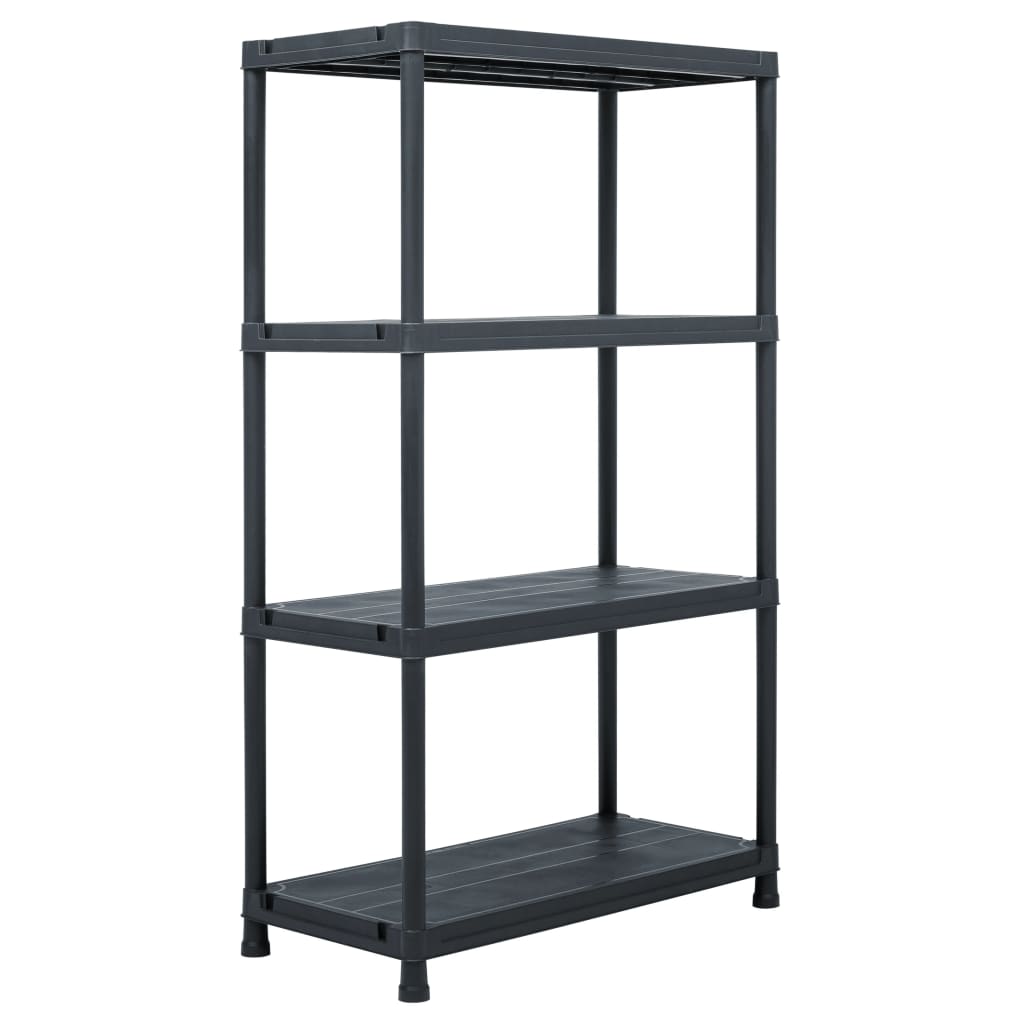 VIDAXL -LAGE RACKS 2 ST 200 KG 80x40x138 cm Kunststoff Schwarz