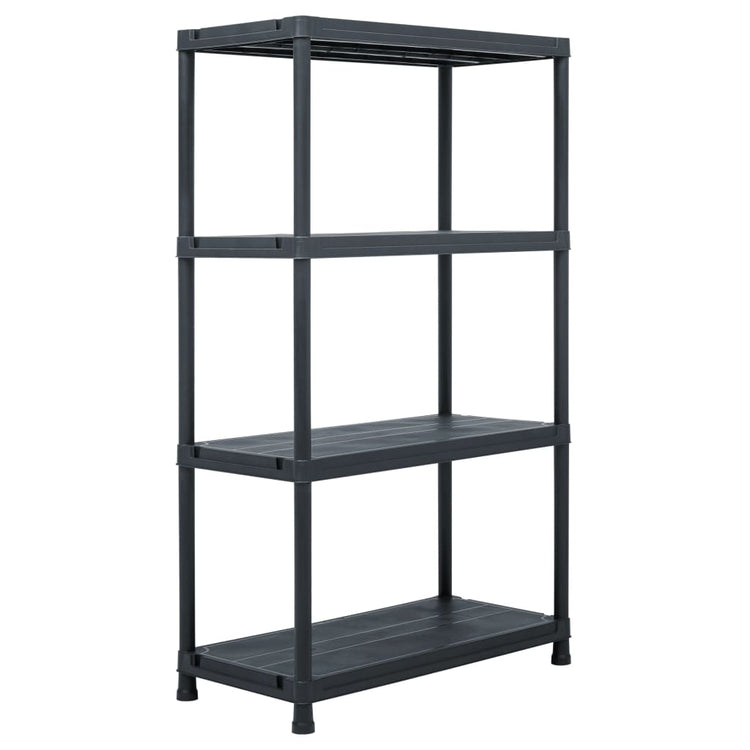 VIDAXL -LAGE RACKS 2 ST 200 KG 80x40x138 cm Kunststoff Schwarz