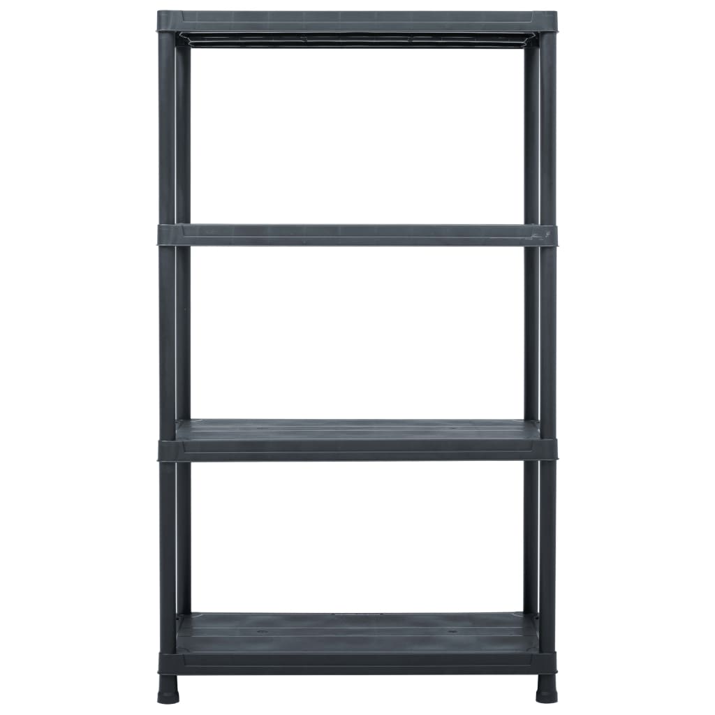 VIDAXL -LAGE RACKS 2 ST 200 KG 80x40x138 cm Kunststoff Schwarz