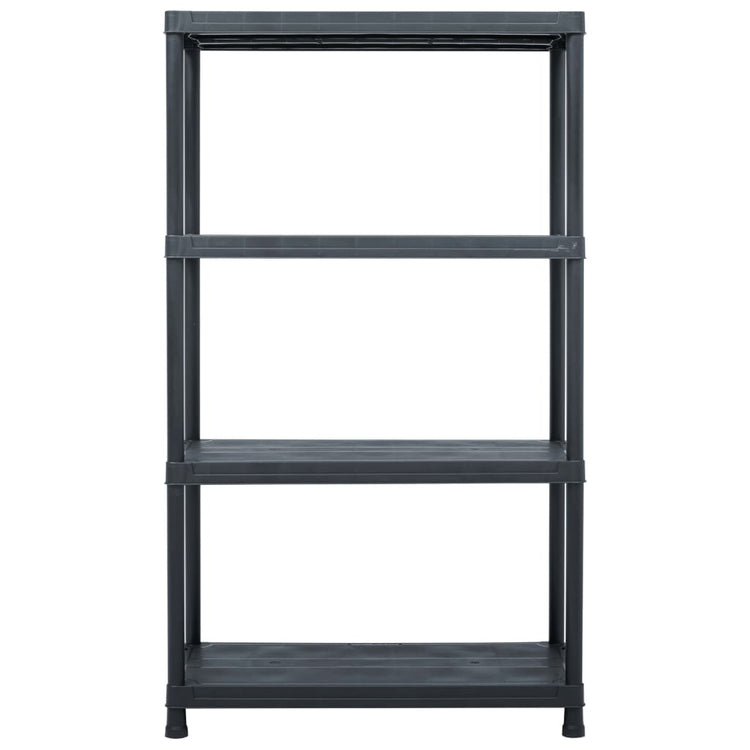 VIDAXL -LAGE RACKS 2 ST 200 KG 80x40x138 cm Kunststoff Schwarz