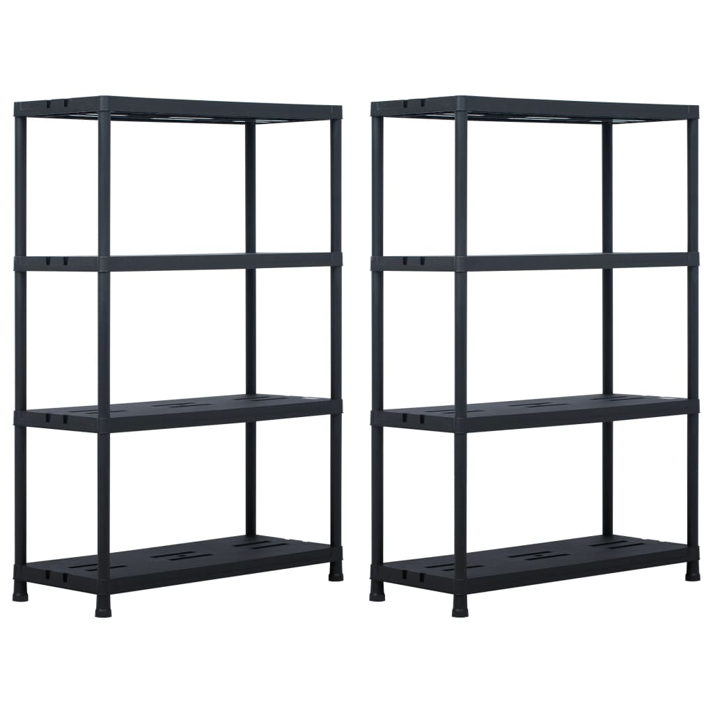 VIDAXL -LAGE RAGS 2 PCS 220 kg 90 x 40 x 138 cm Kunststoff Schwarz