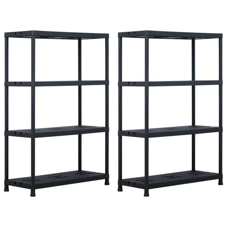 VIDAXL -LAGE RAGS 2 PCS 220 kg 90 x 40 x 138 cm Kunststoff Schwarz