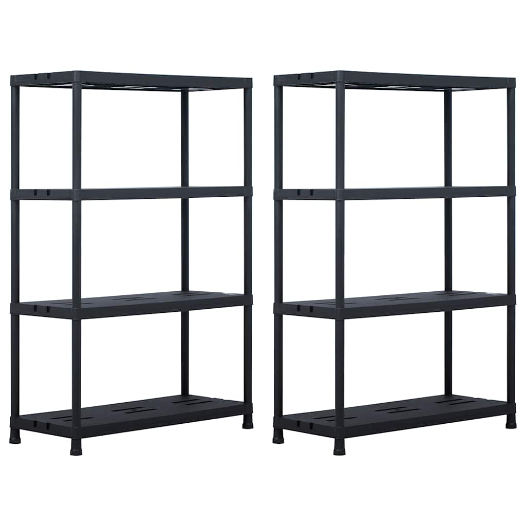 VIDAXL -LAGE RAGS 2 PCS 220 kg 90 x 40 x 138 cm Kunststoff Schwarz