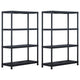VIDAXL -LAGE RAGS 2 PCS 220 kg 90 x 40 x 138 cm Kunststoff Schwarz
