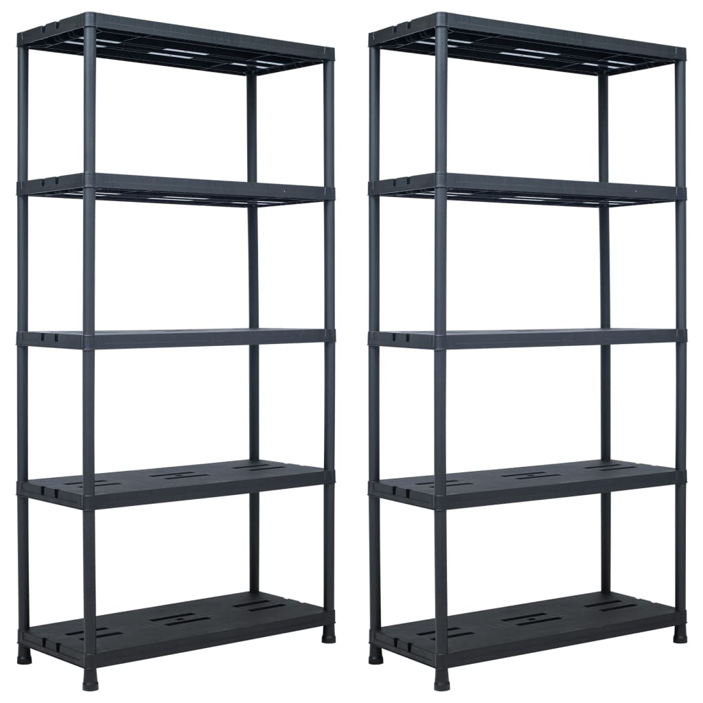 VIDAXL -LAGE RAGS 2 PCS 260 kg 90 x 40 x 180 cm Kunststoff Schwarz